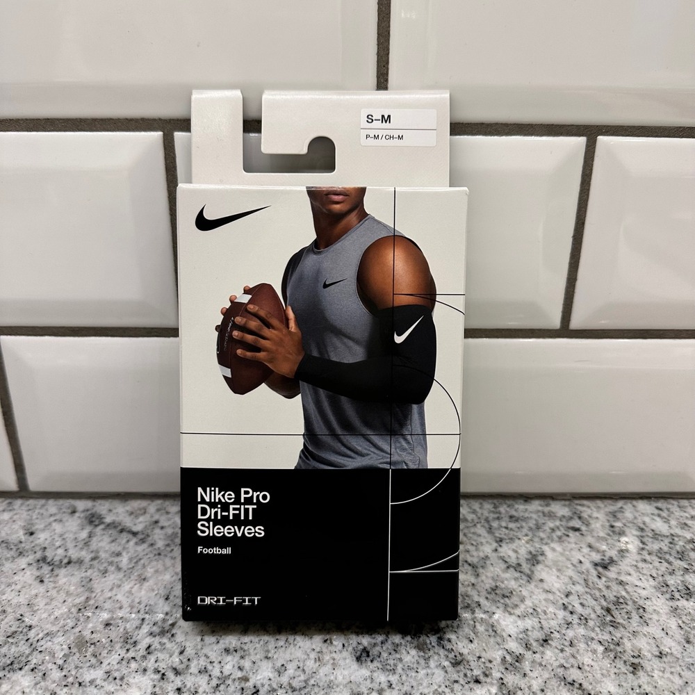 Nike Pro Dri Fit Sleeves Football Black Adult Size small‎ Set